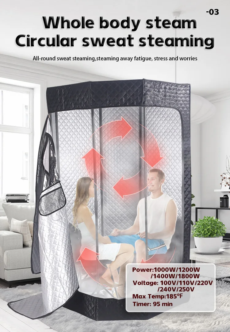 2024 Capsule Device Personal Large Bag Box Home Pot Outdoor Steam Portable Sauna Tent Room 2 Person Manufacturers with Steamer