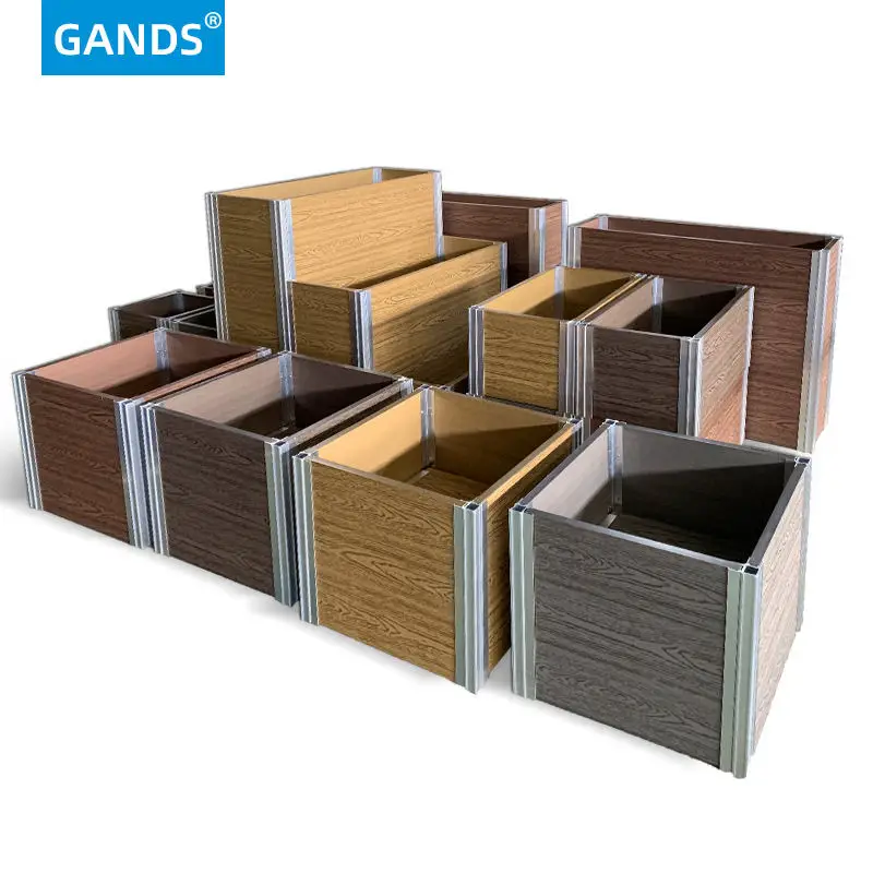 Wpc Plastic Composite Wooden Flower Box Durable Flowerpot For Garden And Park Wood-plastic Flowerpot