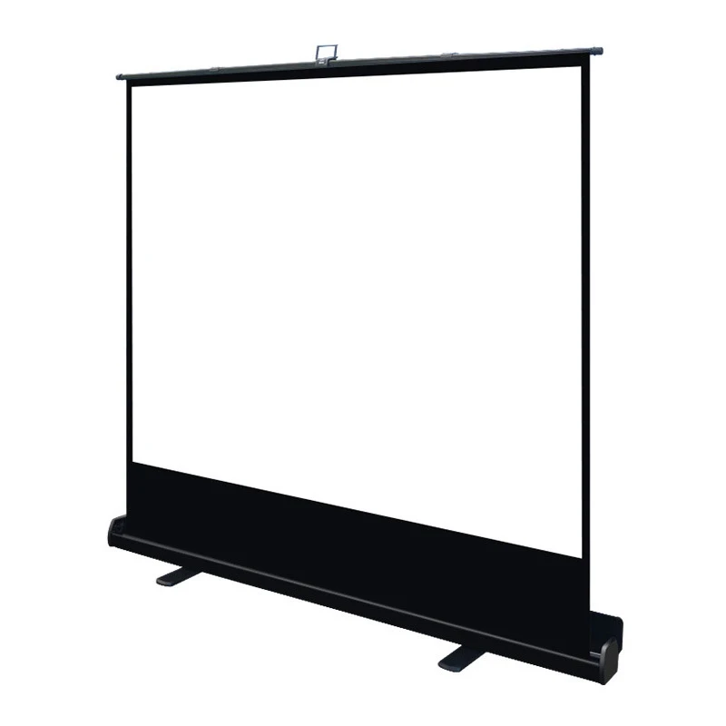 60'Inch Portable Floor Rising Porjector Screen Roll Up Mobile Movie Screen For Home Theater Cinema Wedding Party Office