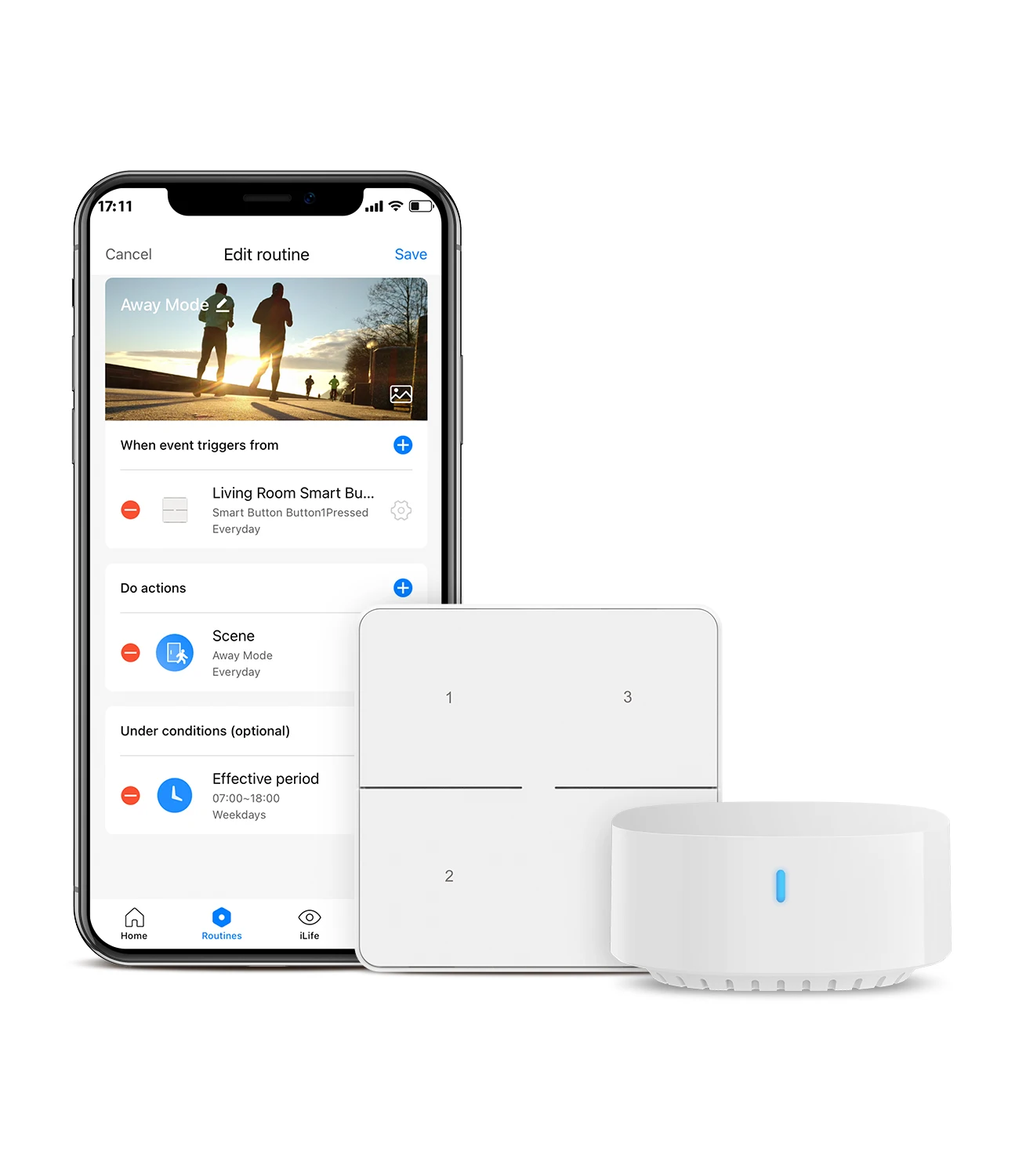 Прямые продажи с фабрики BroadLink Беспроводной Wi-Fi с батарейным питанием переключатель в стиле «сделай сам»; Наклейка 3 способа управления 4 банды Смарт сцены переключатель