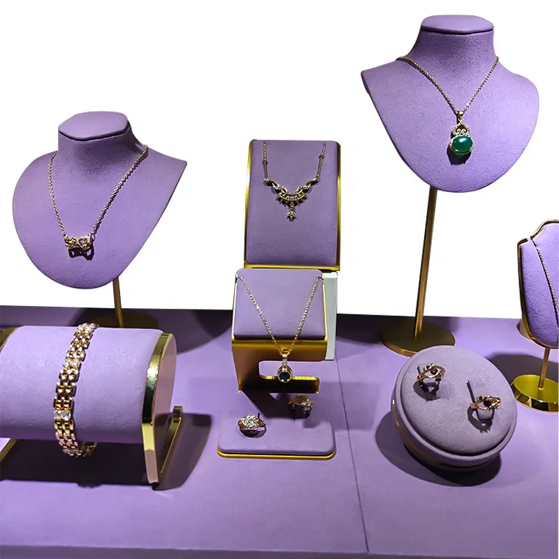 Custom Logo Jewelry Organizer Jewelry Storage Bag Velvet Jewelry Box Hot Selling European Vintage Wooden Necklace Display Stand