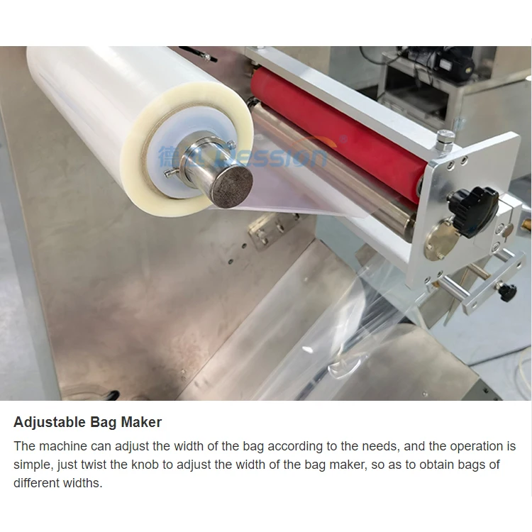 New Design Automatic Mini Flow Wrapping Machine for Vegetable Packing Machine with Servo Motor