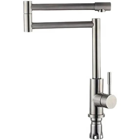 Quality Stainless Steel Stretchable Double Joint Swing Arm Kitchen Sink Faucet Single Handle Commercial Faucet For Kitchen