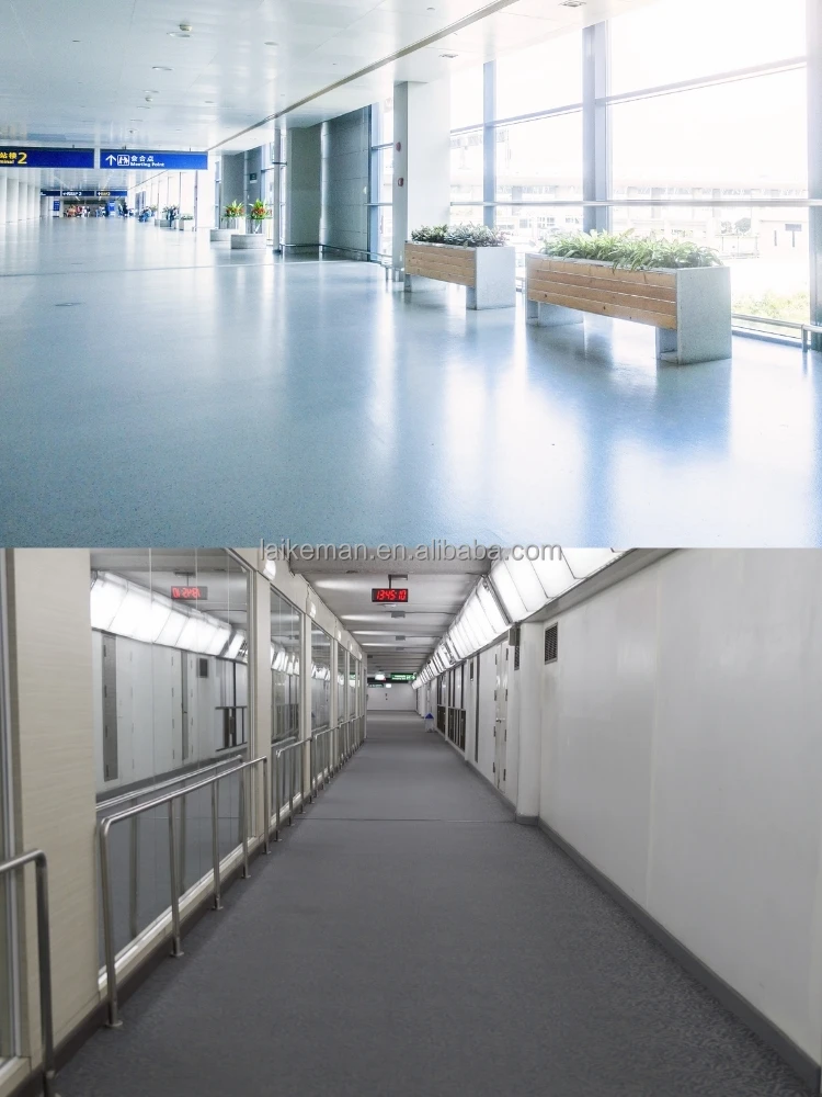 Waterproof Durable Commercial Flooring Rolls For kindergarten Hospital Bacteria-proof Eco-friendly heterogeneous homogeneous
