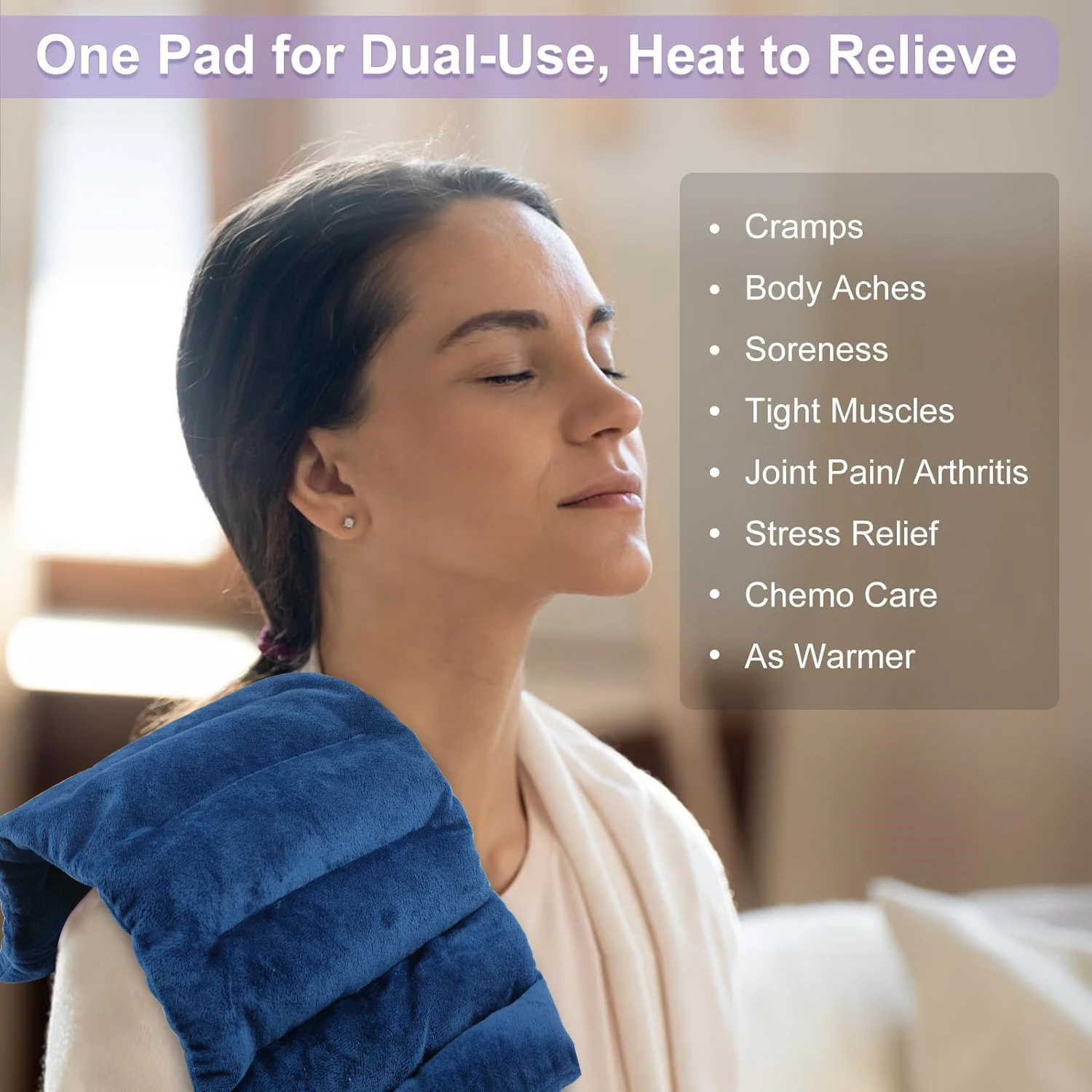 Microwave Heating Pad Moist Heating Pads for Cramps, Muscle Ache, Joints, Neck, Shoulder Filled With Flaxseed And Lavender