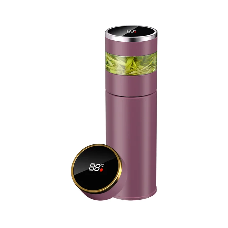 Wholesale Smart Lcd Display Double Wall with Infuser Separator Stainless Steel Tea Bottle