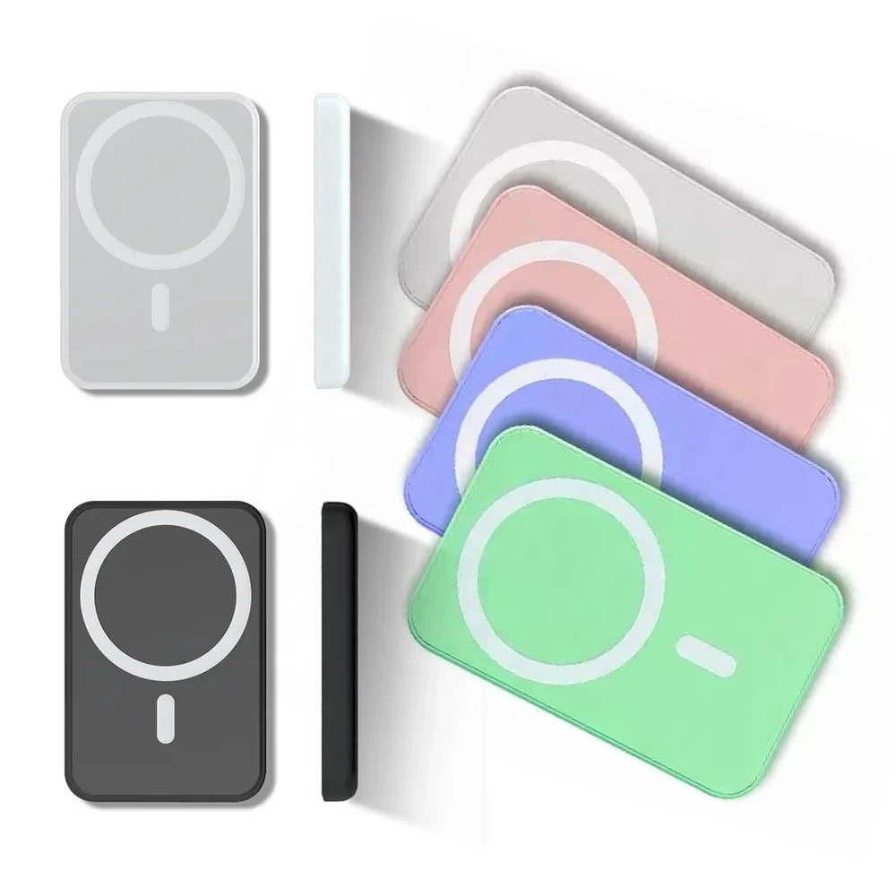 Customize Logo Portable Slim 3000mAh 5000mAh 10000mAh Magnetic Wireless charger magsafes Power bank 2 in 1 wireless power banks