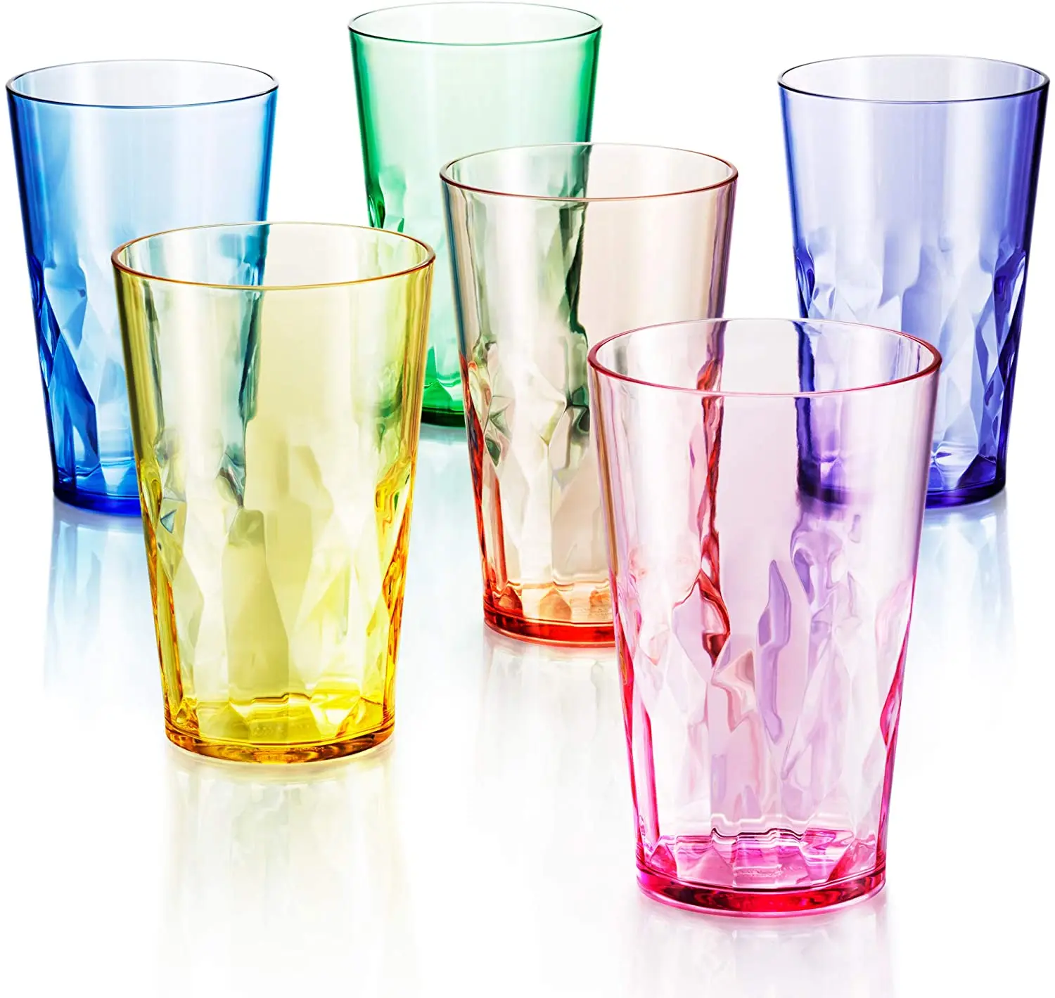 
2019 Best Selling Unbreakable Premium Drinking Glasses Set of 6 Tritan Plastic Tumbler Cups 