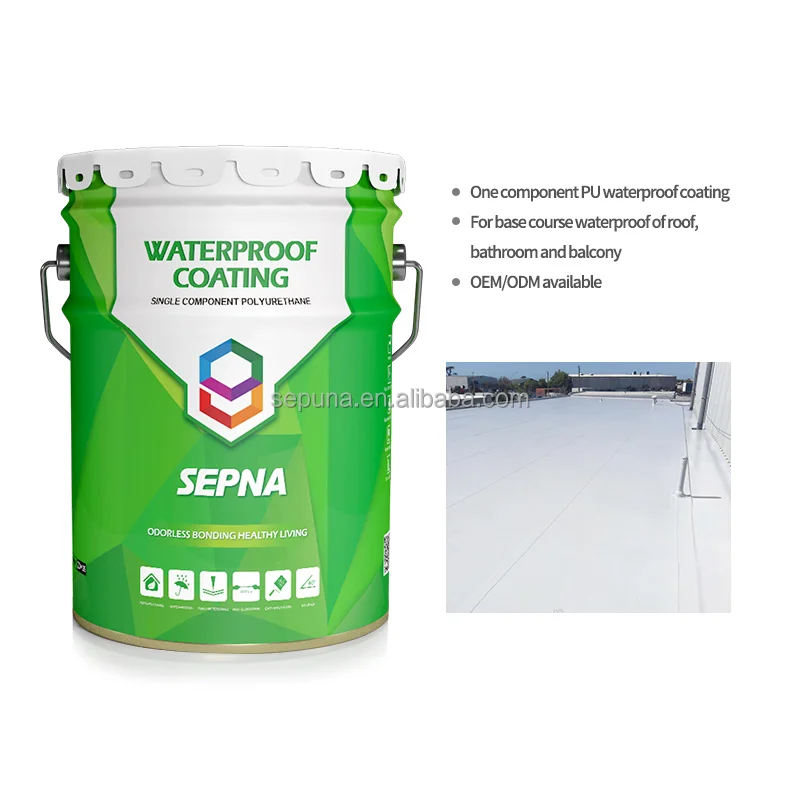 Flat roof silicone UV resistant moisture cured waterproofing coating for roof