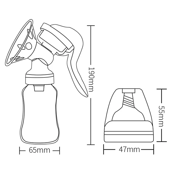 
2021 Wholesale Food Grade PP Portable Manual Breast Pump Breast Milk Collector 