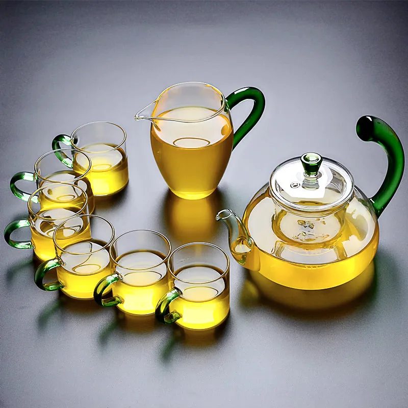 The tea pot can heat the steam of the glass bubble teapot to boil tea health pot