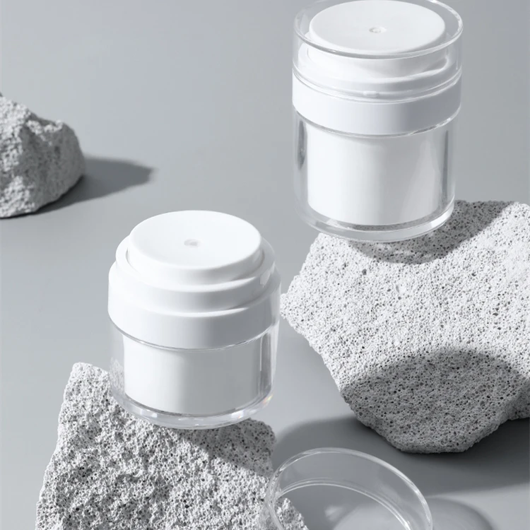 Luxury 15g 30g 50g 100g Personal Care Cream Airless Jar Plastic Airless bottle jar refillable cosmetic airless pump jar