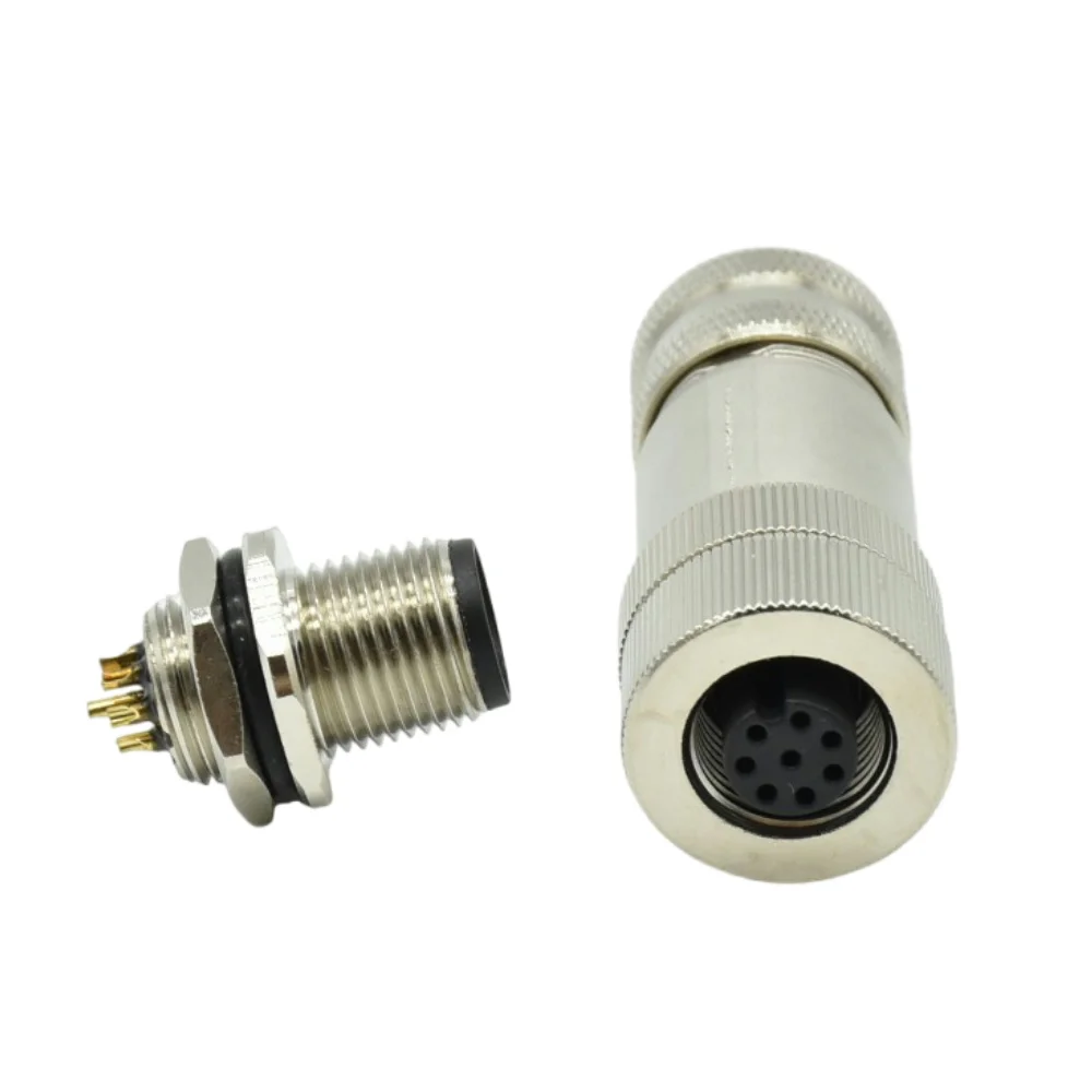 Custom Aviation Connector A B C D Code 4Pin 5Pin 8Pin Stainless Steel Metal Angle m12 Waterproof Connector