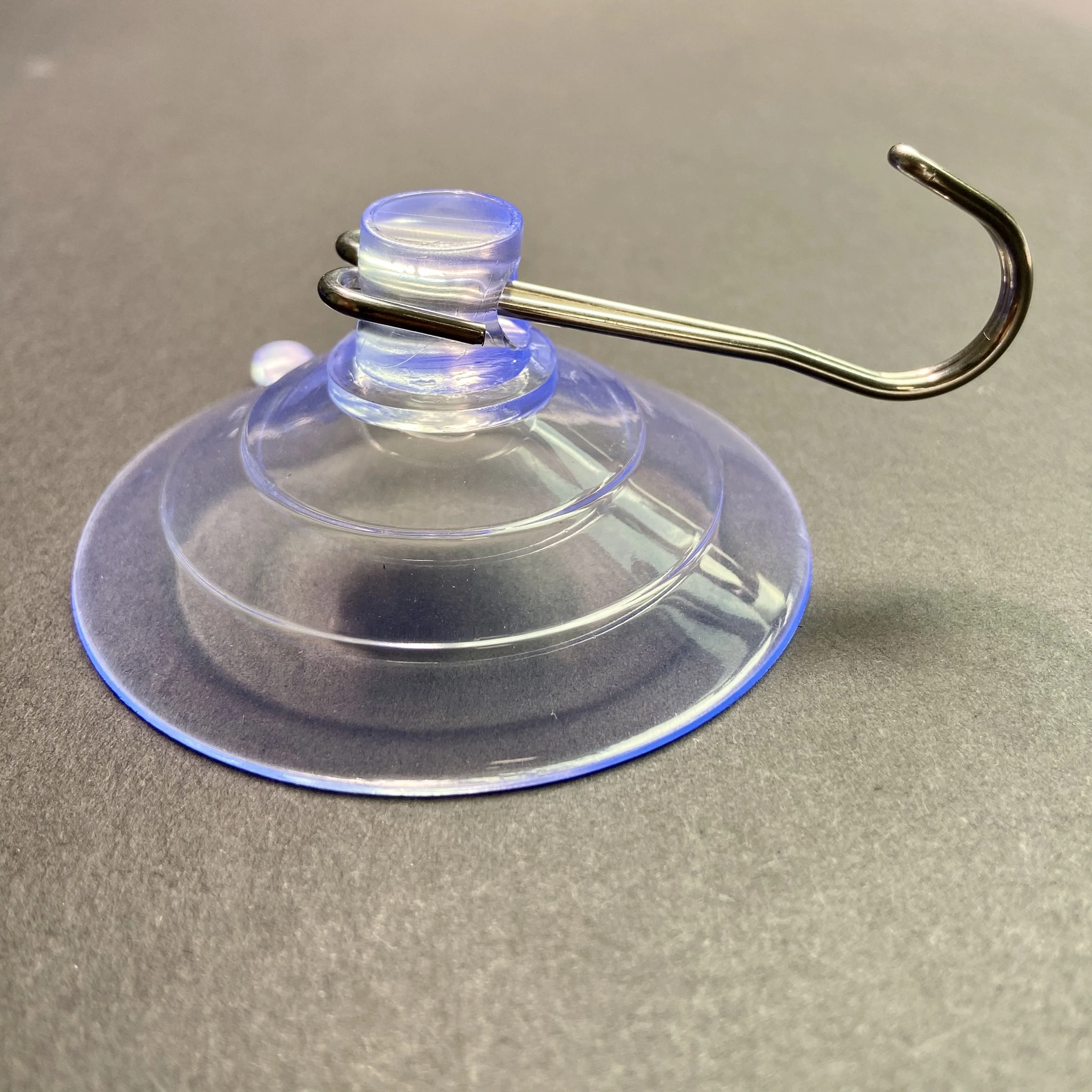 CX-60BH-1A Dia60mm  Clear PVC   double hook suction cup with hole  for Kitchen Bathroom use