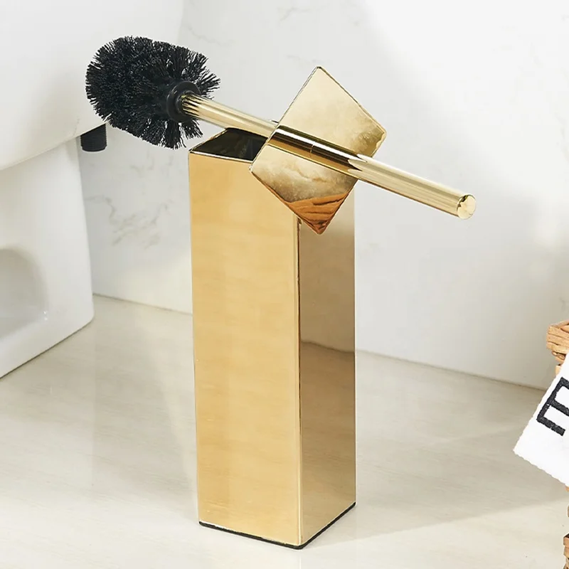 Household Cleaning metal handle Toilet Brush Stainless Steel Toilet Brush and holder set for bathroom