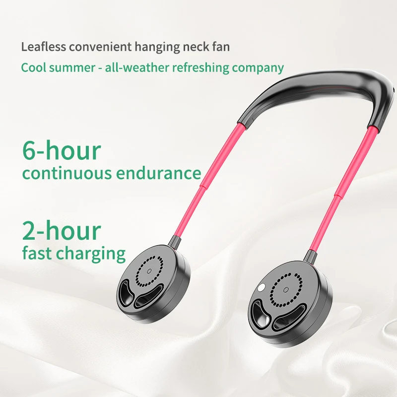 Factory Direct Sell Usb Neck Wearable Portable Cooling Fan Outdoor Rechargeable Sport Mini Neck Fan