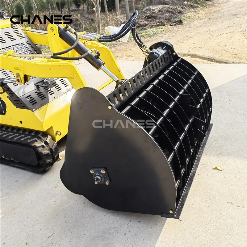 China diesel mini skid  steer loader  tracked  attachment concrete mixer bucket loader for sale 2024