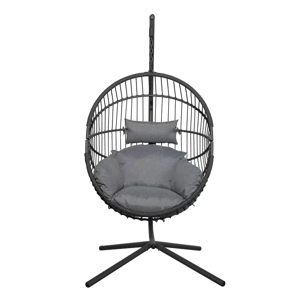 Modern Style Recliner Rattan Chair Egg Chair for Outdoor Living Room Furniture Cocoon-shaped Hammock Chair