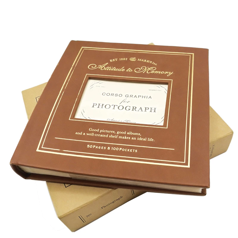 Leather Customized Printing Wedding Photo Album With Window