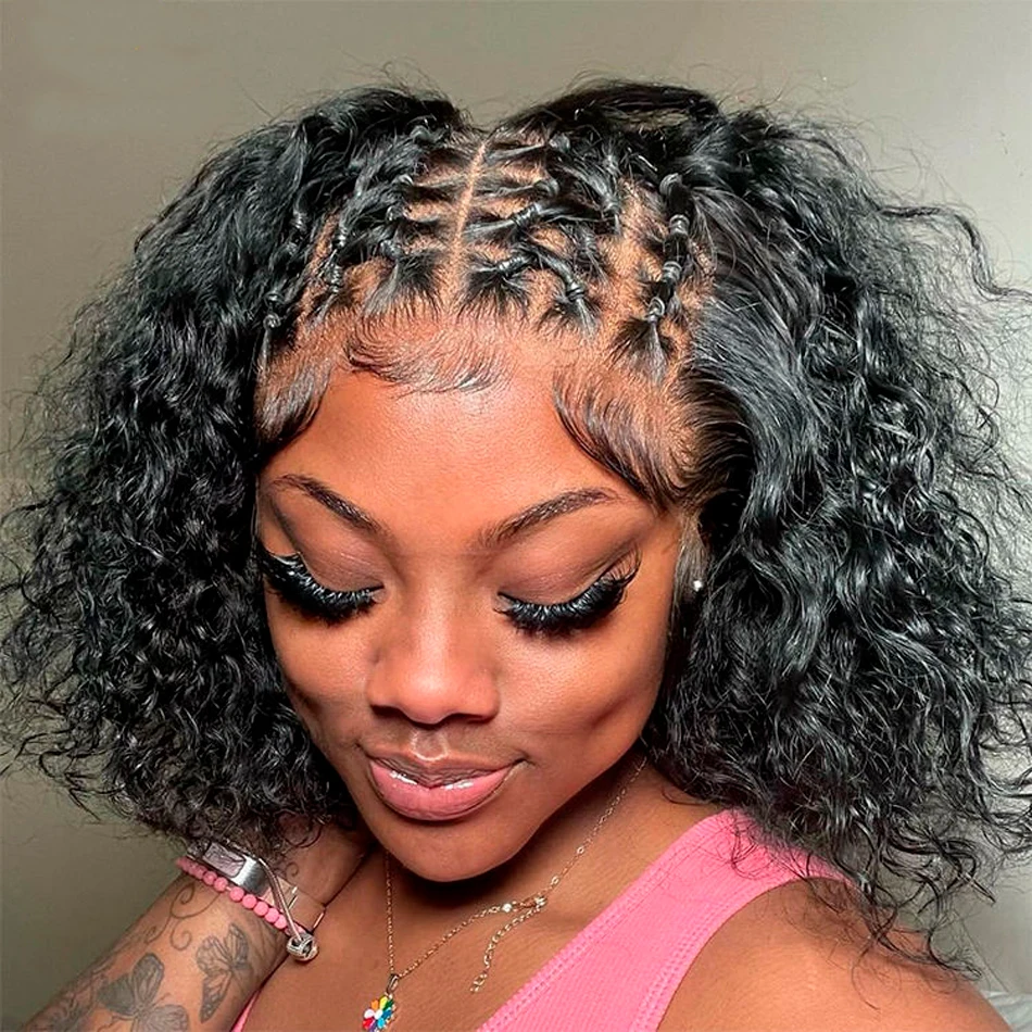 Short Bob Lace Front Wig Human Hair,new Arrival Middle Part 8 Inch Remy Hair,wigs for Black Women wearing Silky Straight Weave