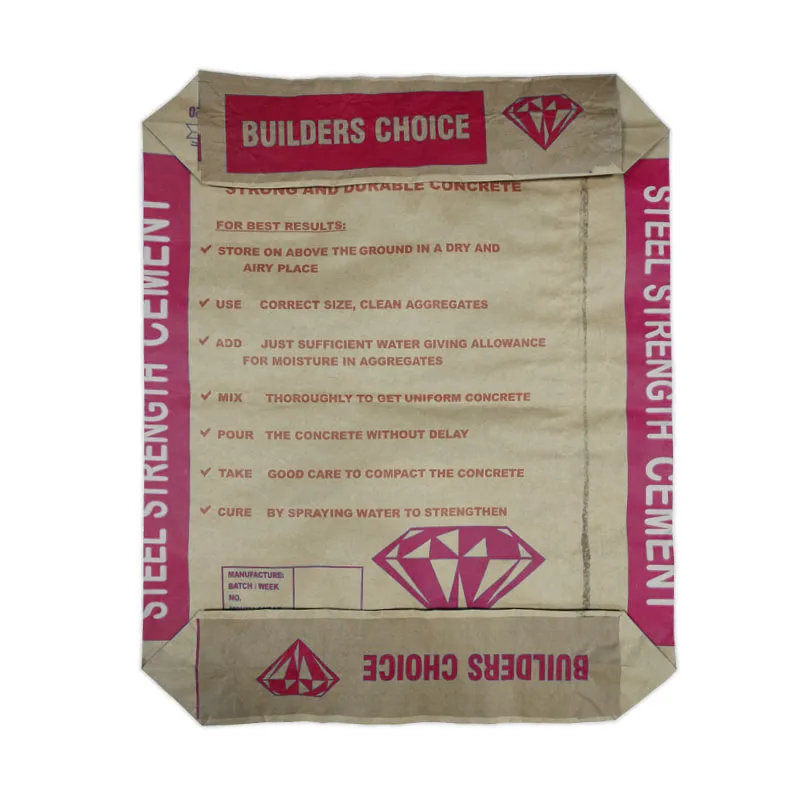 custom 50kg Brown Kraft Paper Bags with Valve paper 50kg empty cement bag