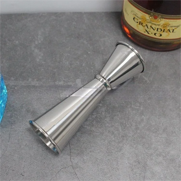 Bartender Tool Customized Silver Stainless Steel 30 60ml Double Head Wine Meter for Bar Mixing