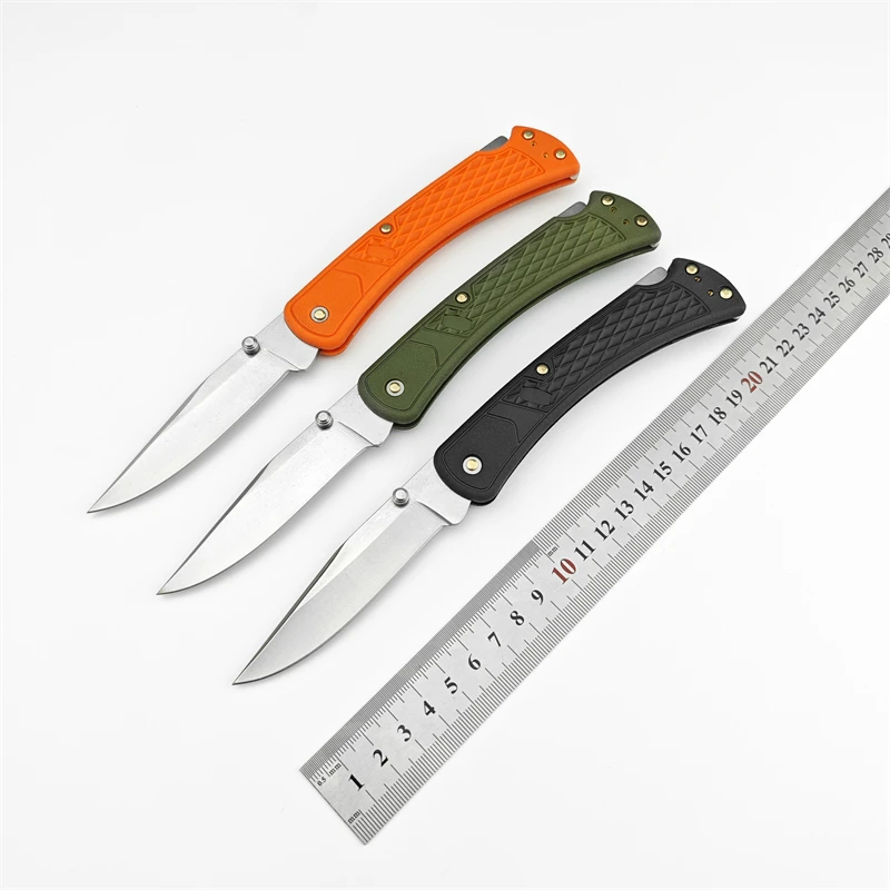 110 Nylon Fibre Handle Tactical Folding Knife Drop Point Blade Camping EDC Self Defense Pocket Knife