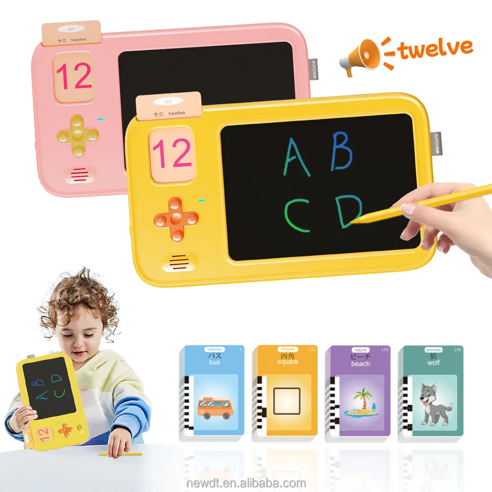 Hot Sales Educational Electronic Toy Talking Flash Cards Writing Board 224 Sights for Old Kids with LCD Drawing Tablet