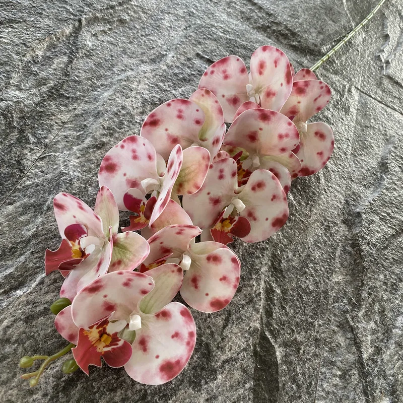 High Quality 9 heads Faux Phalaenopsis Branches Orchid Real Touch Stems Artificial Flowers For Home Wedding Party Decorations