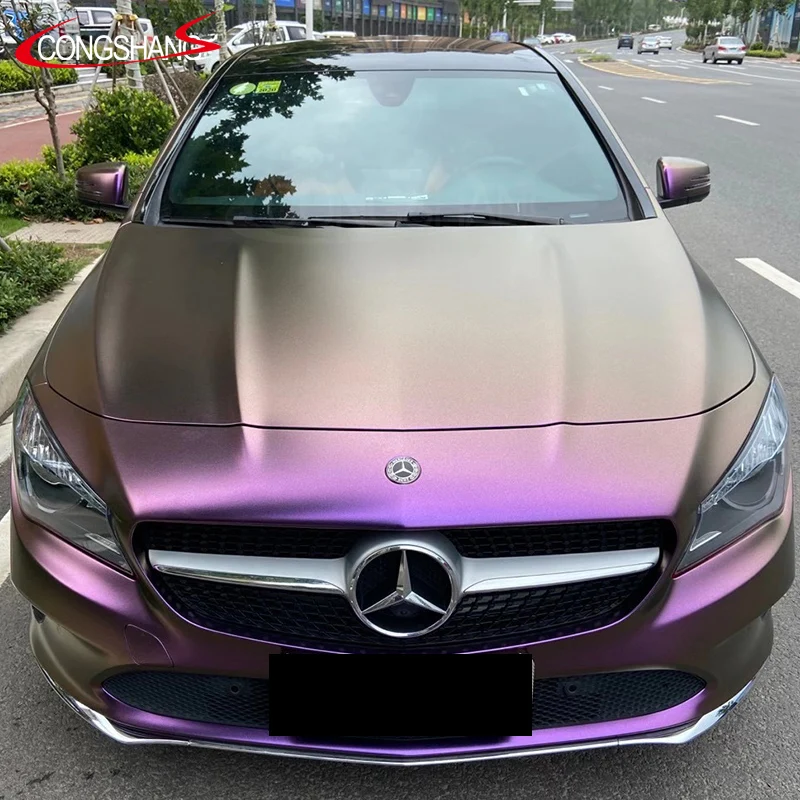 1.52*18M Warranty 3-5 Years Diamond Glossy Chameleon Purple to Blue Car Vinyl Wrap Film Wrapping Sticker