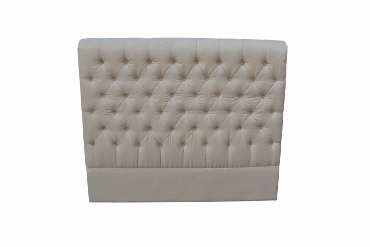 New Design optional color  Fabric Simple Europe Style Wooden Queen Size High Headboard Bed
