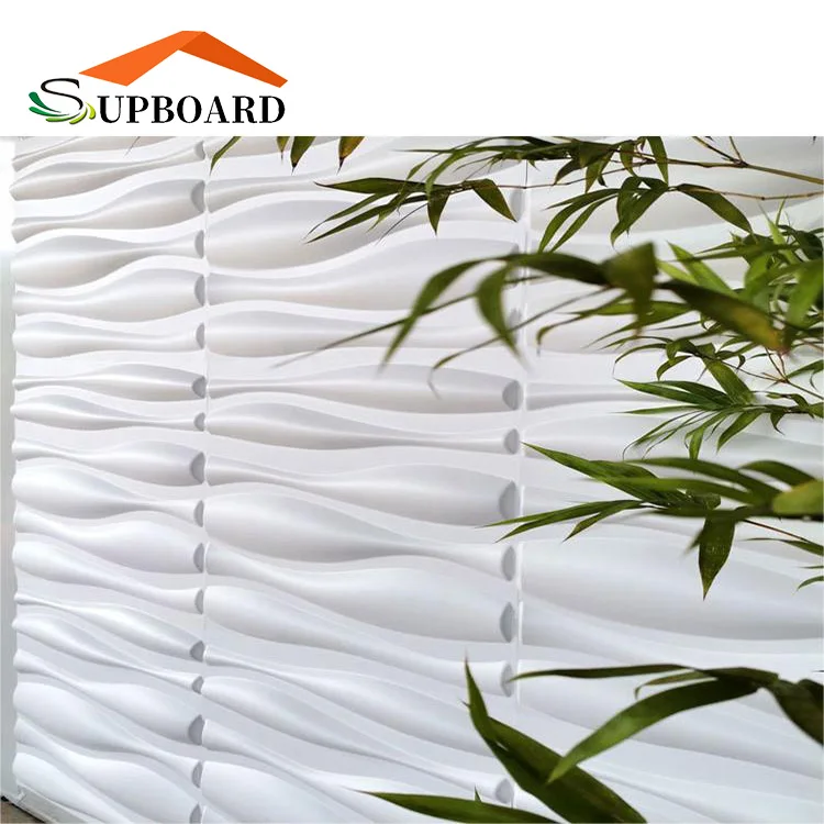 Foshan Bathroom Cheap Wallpaper Coating Tiles 3-d Flower Plastic PVC Wall Panels Wave Home Decor