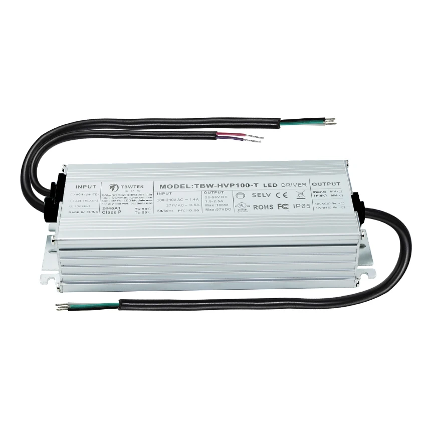 UL CE Универсальный Входное напряжение 100V-227V PFC высокий коэффициент мощности IP67 Водонепроницаемый Светодиодный источник питания 100W драйвер для прожектора