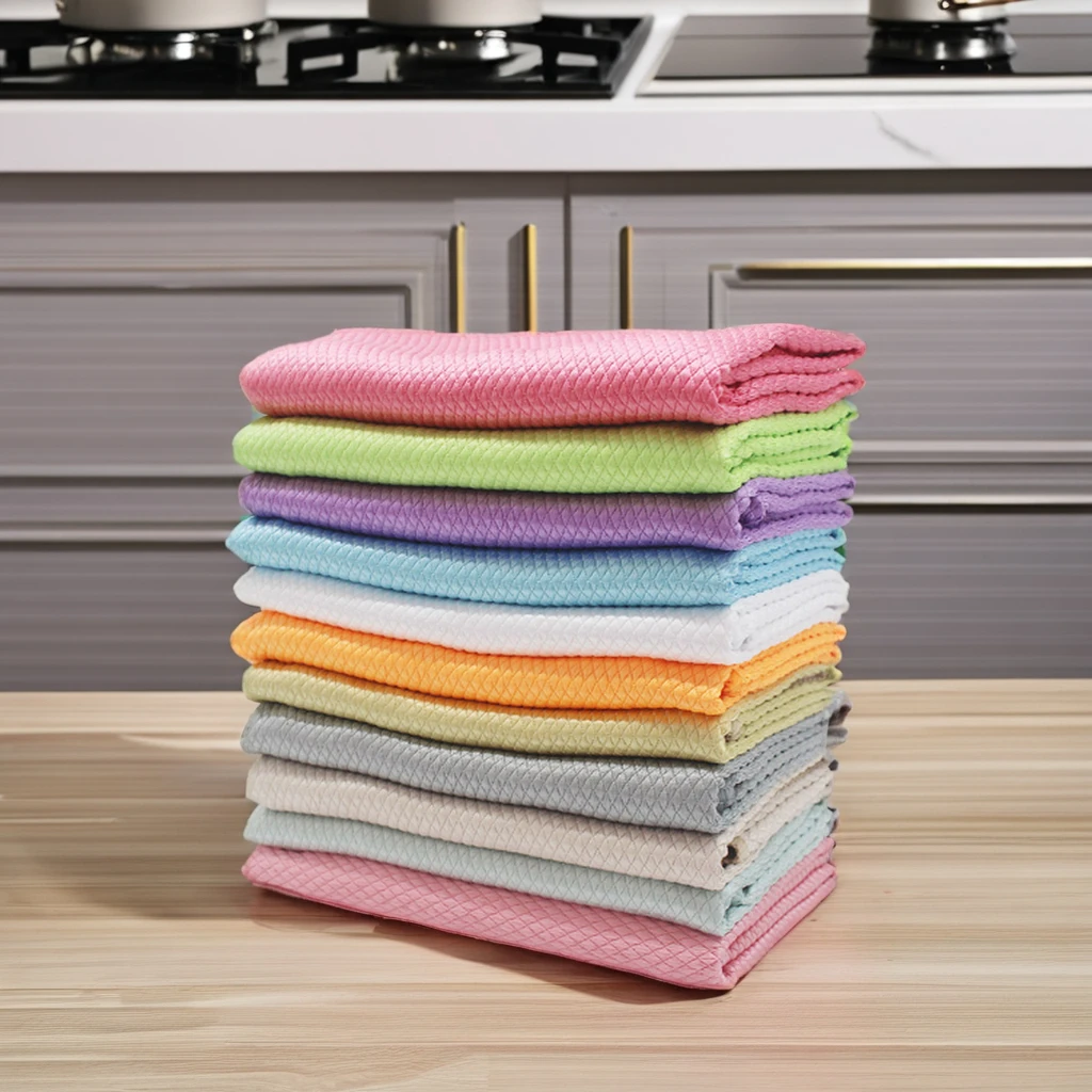 Оптовая продажа наноразмерные быстросохнущие безворсовые тряпки из микрофибры для кухни стеклянные зеркала окон