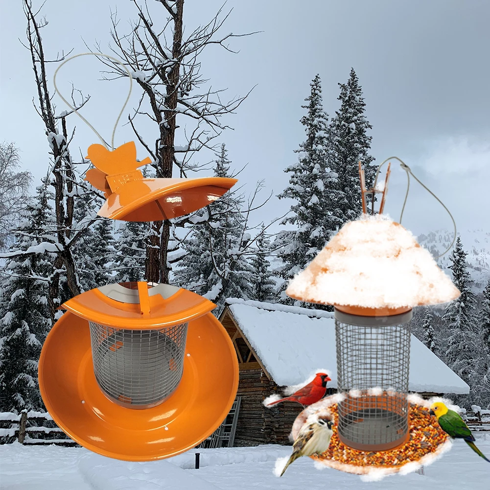 High quality mushroom shaped metal mesh tube bird feeder for outdoor wild birds