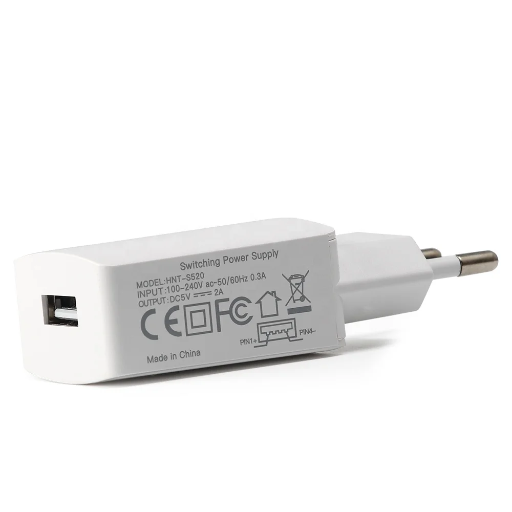 Portable plug in connecter 5V 2A US UK AU EU plug USB power adapter with FCC ROHS