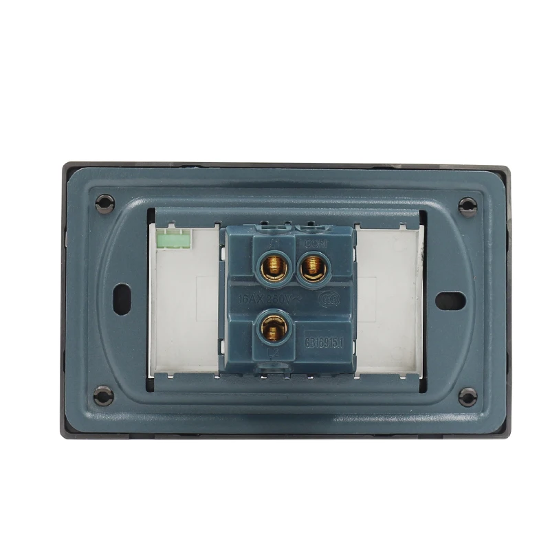 South American Standard Modular Switches And Sockets Stainless Steel Panel Electric 1 Gang Big Button Gray Wall Switch