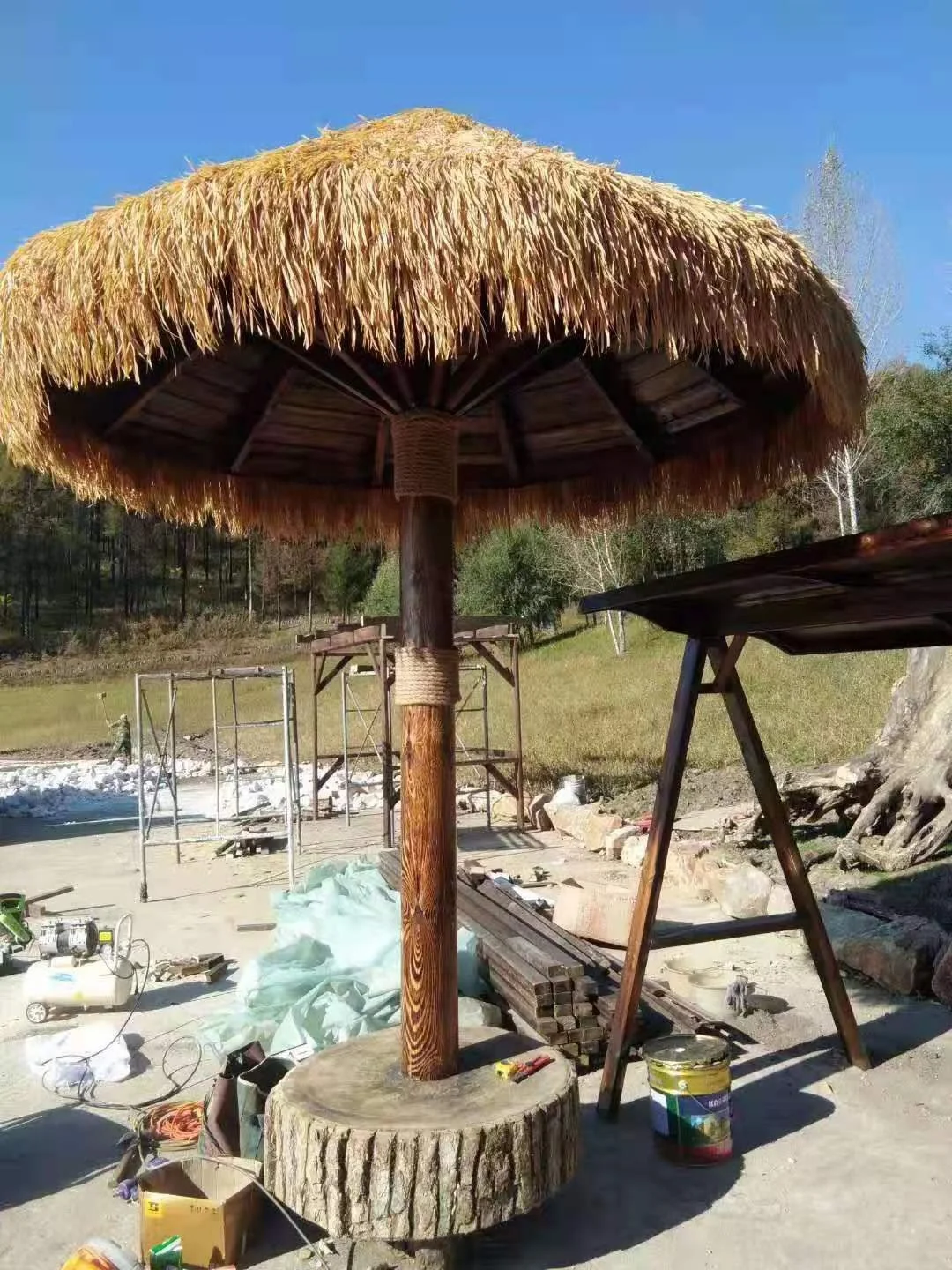 Popular Design Artificial For Bali Alang-Alang Roof Alangalang Roo Fireproof Canada Tatch Thatch Fence India