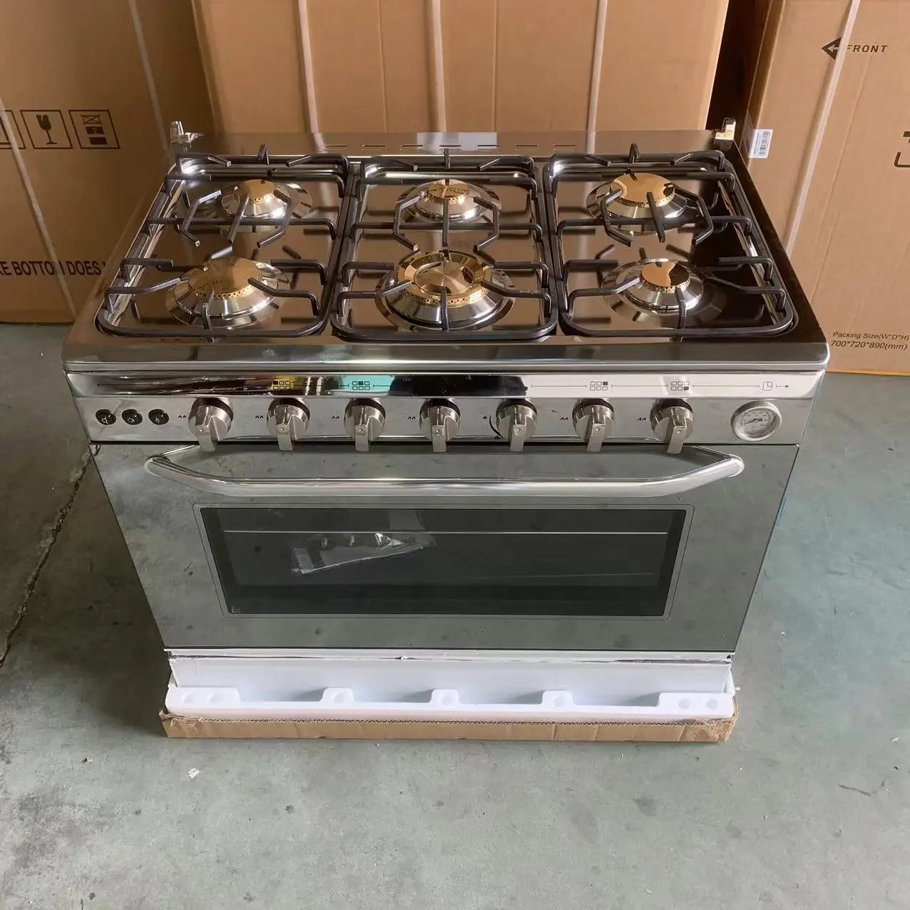 Freestanding Gas Rice Cooker Stove Six Gas Plus Oven Multifunctional Upright Siamese Oven