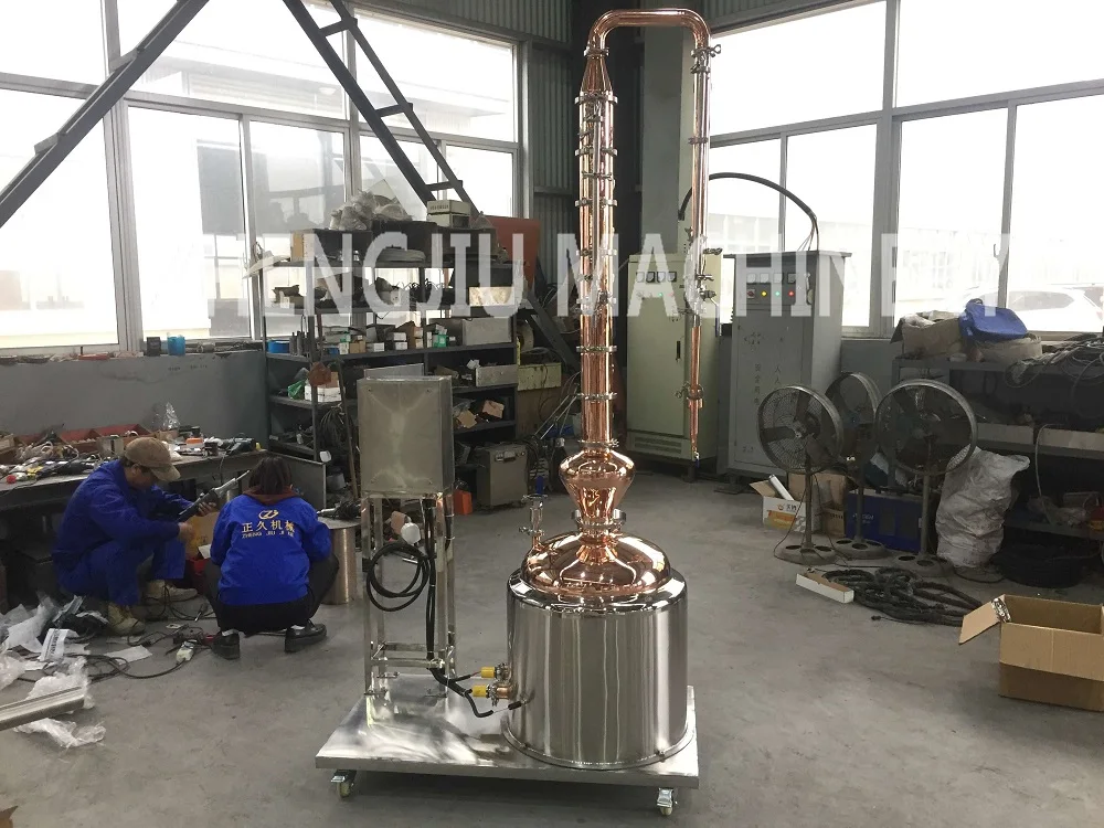 100L copper stills alcohol distiller with flute distillation column and other beverage wine machines