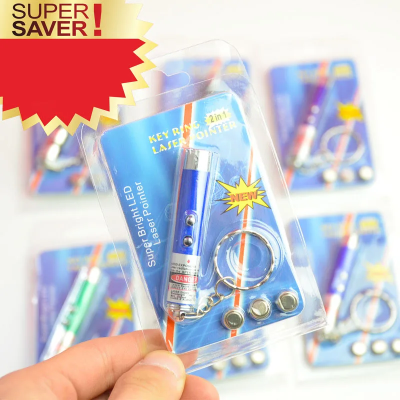 High Class Promotional Keychain LED RED Laser Pointer Pen FlashLight