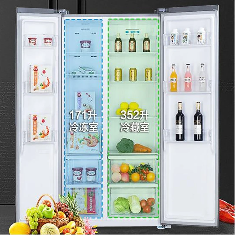 
548 litre large capacity two door double door refrigerator tempered glass door 