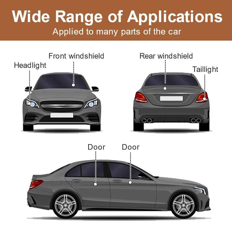 Waterproof Butyl Sealant Tape,Two Sided Butyl Adhesive Automotive Butyl Sealant Tape for Car Headlamps Window Door Windshield