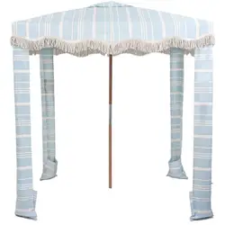 cabana folding umbrella for beach 4 legs logo prints boho wooden sun umbrella beach with tassel outdoor