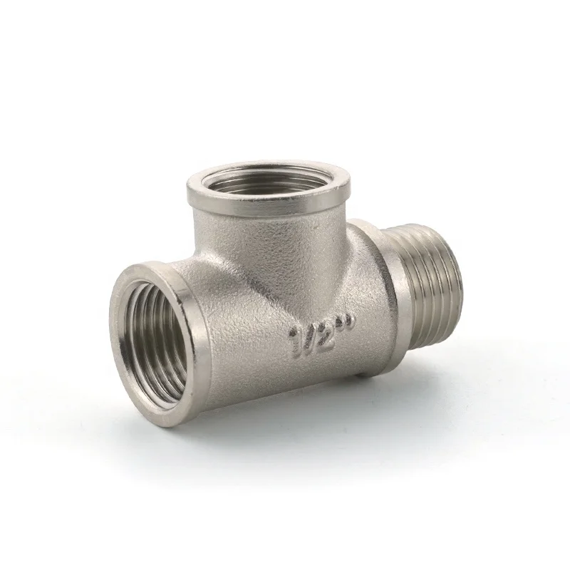 1/2' inch Hot selling design threaded joint tap water pipe fitting 1/2in brass tee fitting