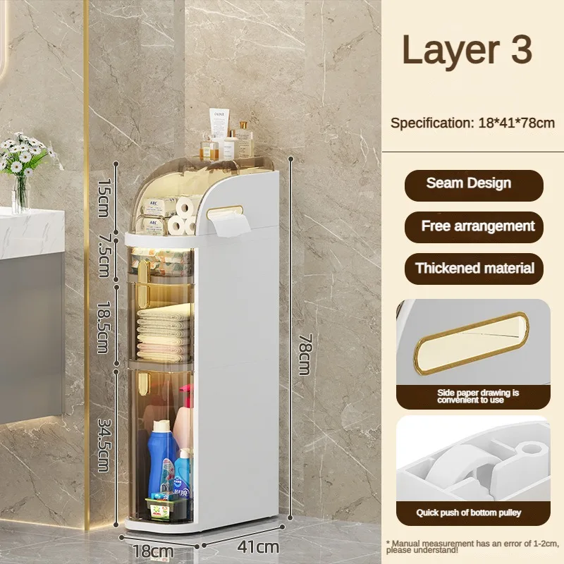 Hot Sell Plastic Small Bathroom Floor Storage Cabinet Space-Saving Plastic Drawer Bins for Storage Bins Boxes