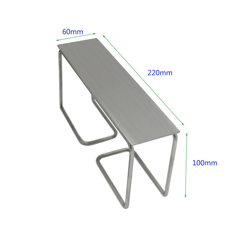 Stainless steel bench rack three-piece steel wire high-low display rack Metal shoe bag display rack