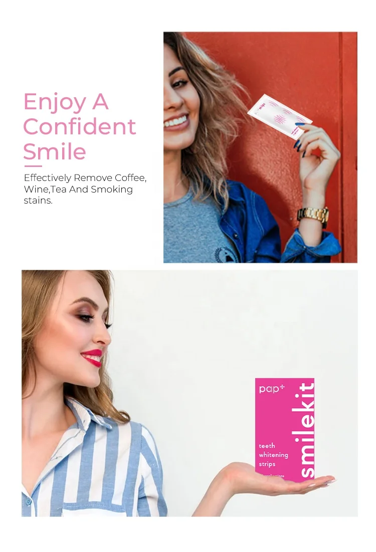 Non Peroxide Teeth Professional 100% Residue Free PAP Teeth Whitening Strips