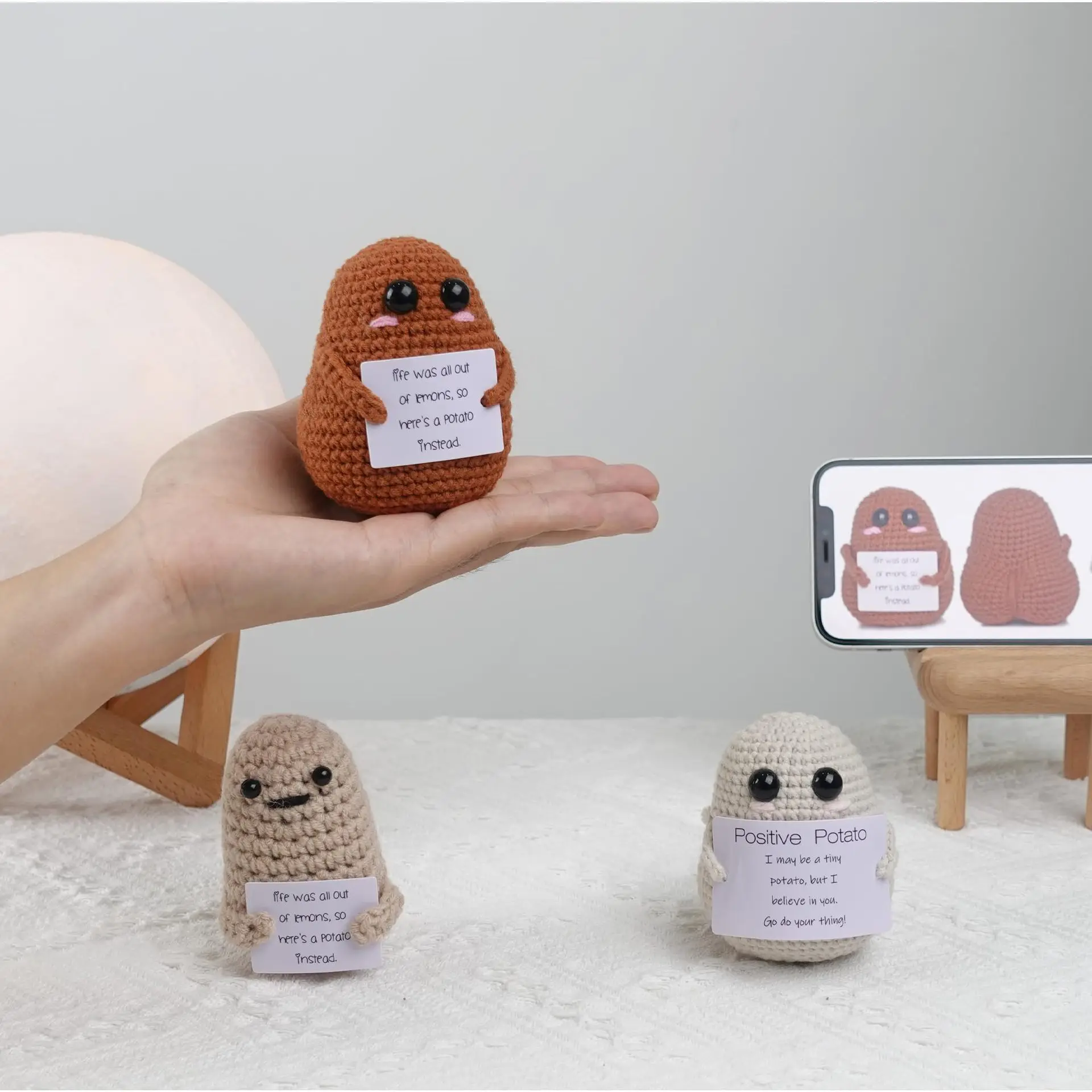 New Woolen Big Butt Potato Cute Handmade Crochet Lemon Cucumber Potato Knitted Dolls