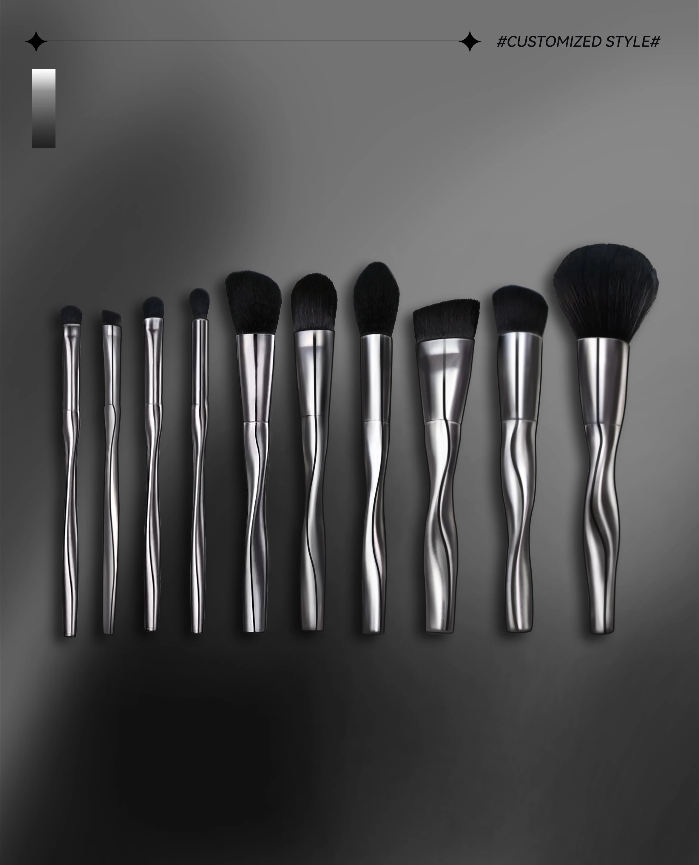 LILYWILD Make Up Brushes 10pcs Synthetic Vegan Plastic Luxury Custom Professional Makeup Brushes Set